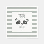 パーティーのようなパンダの明るいカラフル スタンダードカクテルナプキン (正面)