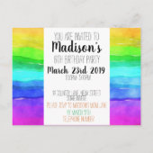 パーティーのようなユニコーンのダビングダンスの誕生日 インビテーションポストカード (裏面)