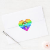パーティーのようなユニコーンレインボー誕生日 ハートシール (封筒)