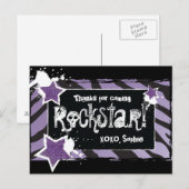 パーティーのようなロックスター – 紫ありがとうポストカード ポストカード (正面/裏面)