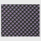 パーティーのようなロックスター – 紫色のスターラッピング紙 ラッピングペーパー (フラット)