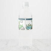 パーティーのような恐竜のハッピーバースデー パーソナライズされた ペットボトルラベル (裏面)