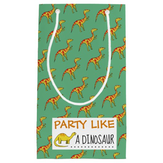 パーティーのような恐竜の好意/抱き枕 スモールペーパーバッグ (正面)