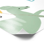 パーティーのような恐竜の最初の誕生日ウェルカムサイン フォトプリント            (角)