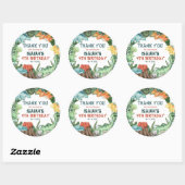 パーティーのような恐竜の誕生日ありがとう ラウンドシール (シート)