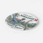 パーティーのような恐竜の誕生日水色 ペーパープレート (アングル)