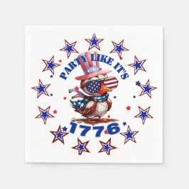 パーティーのような1776アメリカンイーグルと1776フラグ スタンダードカクテルナプキン