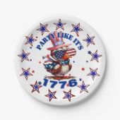 パーティーのような1776アメリカンイーグルと1776フラグ ペーパープレート (正面)