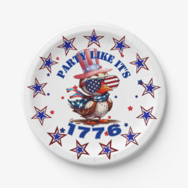 パーティーのような1776アメリカンイーグルと1776フラグ ペーパープレート