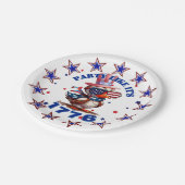 パーティーのような1776アメリカンイーグルと1776フラグ ペーパープレート (アングル)
