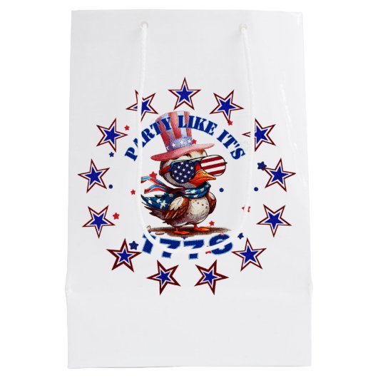 パーティーのような1776アメリカンイーグルと1776フラグ ミディアムペーパーバッグ (裏面)