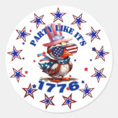 パーティーのような1776アメリカンイーグルと1776フラグ ラウンドシール (正面)