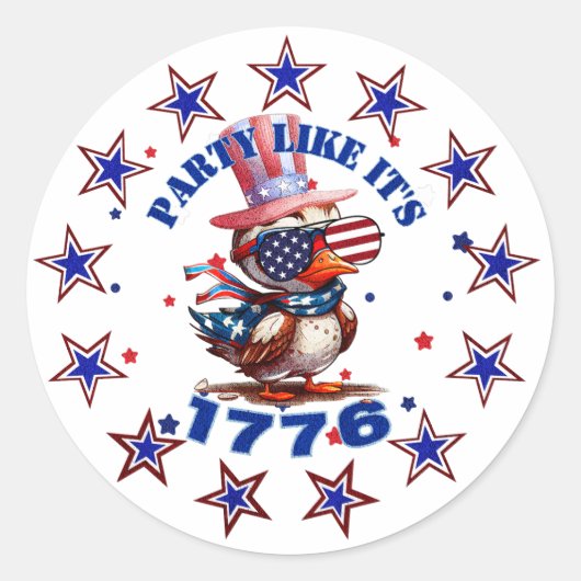 パーティーのような1776アメリカンイーグルと1776フラグ ラウンドシール (正面)