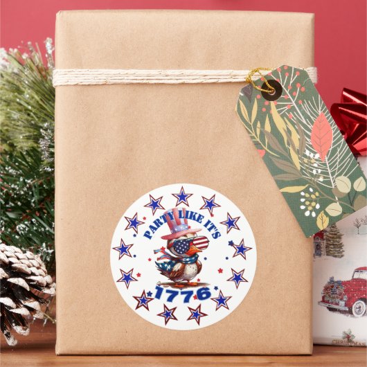 パーティーのような1776アメリカンイーグルと1776フラグ ラウンドシール (クリスマス)