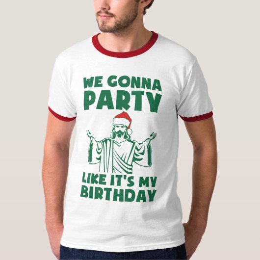 パーティーのようにクリスマス誕生日 Tシャツ (正面)