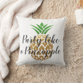 パーティーのようにパイナップルの熱帯誕生日 クッション (ブランケット)