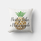 パーティーのようにパイナップルの熱帯誕生日 クッション (正面)