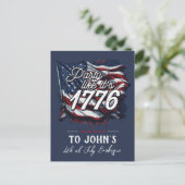 「パーティーのように1776年」愛国的招待状 ポストカード (スタンド正面)