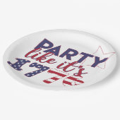 パーティーのように1776 – アメリカ国旗のタイポグラフィ ペーパープレート (アングル)