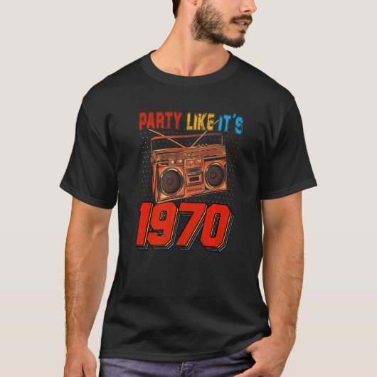パーティーのように1970レトロ70sパーティー衣装コスム tシャツ (正面)