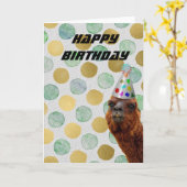 パーティーのアルパカ カード (黄色い花)