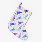 パーティーのイカパターン スモールクリスマスストッキング (正面 (吊り時))