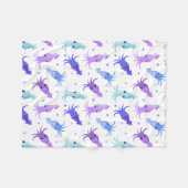 パーティーのイカパターン フリースブランケット (正面(横))