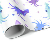 パーティーのイカパターン ラッピングペーパー (ロールコーナー)