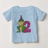 パーティーのカエルの第2誕生日のTシャツおよびギフト ベビーTシャツ (正面)
