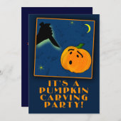 パーティーのカスタマイズ可能な招待状を切り分けるカボチャ 招待状 (正面/裏面)