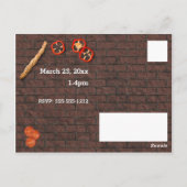 パーティーのカスタム招待状 ピザ ポストカード (裏面)