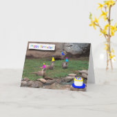 パーティーのカワウソのバースデー・カード カード (黄色い花)