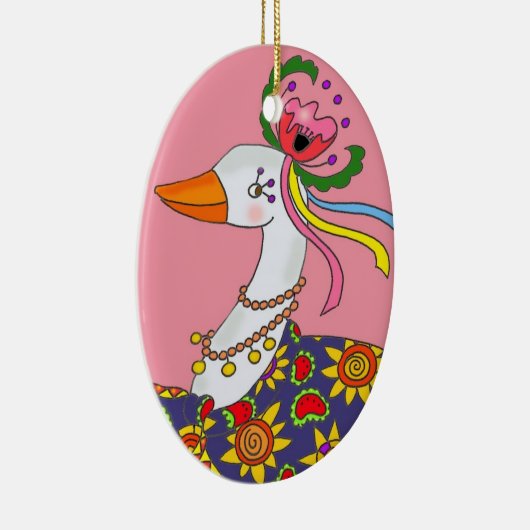 パーティーのガチョウのウクライナの民芸 セラミックオーナメント (右)
