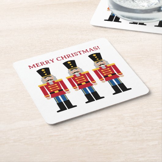 パーティーのクリスマスくるみ割り飲み物用コースター スクエアペーパーコースター (アングル)