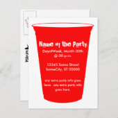 パーティーのコップの招待 インビテーションポストカード (正面/裏面)