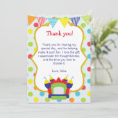 パーティーのサンキューカードのノートを跳ねること サンキューカード (スタンド正面)