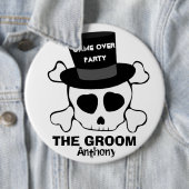 パーティーのスカル上のおもしろいなゲーム 缶バッジ (インサイチュ)