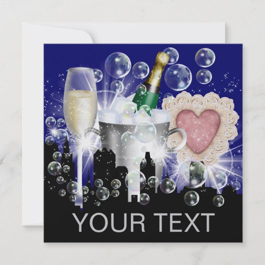 パーティーのスタイルの明るいライト改訂 – SRF 招待状 (正面)