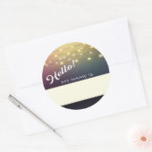 パーティーのストリングライト付きネームタグ ラウンドシール (封筒)