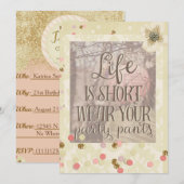 パーティーのズボンを履いて!コンフェッティ招待状 招待状 (正面/裏面)