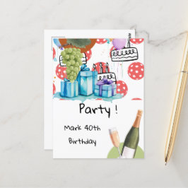 パーティーのテーマはピックルボール!お誕生日会 ポストカード