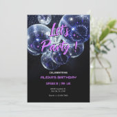 パーティーのディスコボール 招待状 (スタンド正面)