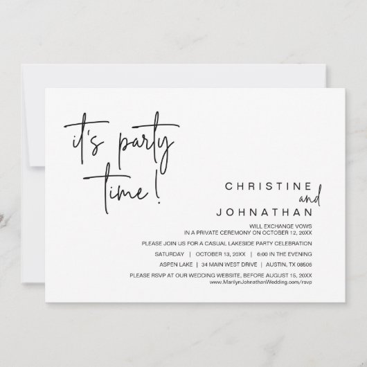 パーティーのディナー結婚の時間だ 招待状 (正面)