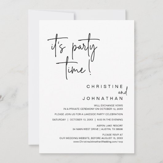 パーティーのディナー結婚パーティー 招待状 (正面)