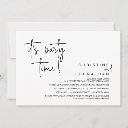 パーティーのディナー結婚パーティー 招待状 (正面)