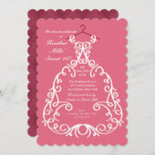 パーティーのドレス招待状 招待状 (正面/裏面)