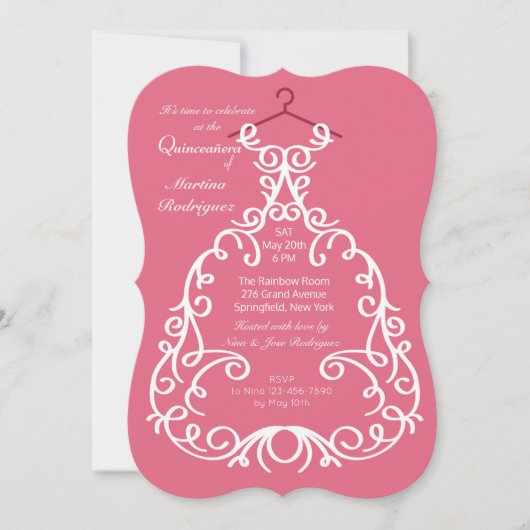 パーティーのドレス招待状 招待状 (正面)