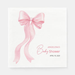 パーティーのナプキンは愛らしい弓と赤ちゃんシャワー。 スタンダードランチョンナプキン
