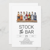パーティーのバーカウンターを飾る カップルシャワーの招待状 招待状 (正面/裏面)