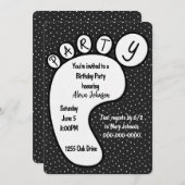 パーティーのフットプリント水玉模様 招待状 (正面/裏面)